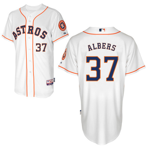Matt Albers #37 MLB Jersey-Houston Astros Men's Authentic Home White Cool Base Baseball Jersey